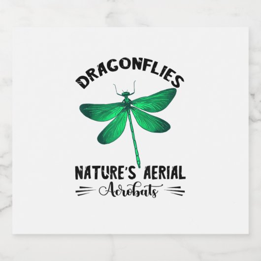 Dragonfly Nature Insect Nature's Aerial Acrobat Dr Sparkling Wijnetiket (Enkel label)