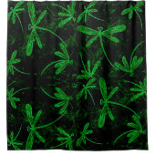 Dragonfly Neon Green Douchegordijn (Voorkant)