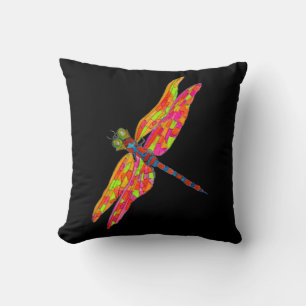 Dragonfly neon waterverf illustratie kussen
