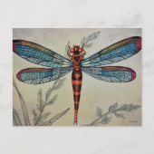 Dragonfly No. 1 en Grass Waterverf Art Briefkaart (Voorkant)
