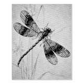 Dragonfly No. 2 en Grass Waterverf Art Rubberstempel (Afrduk)