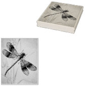 Dragonfly No. 2 en Grass Waterverf Art Rubberstempel (Gestempeld)