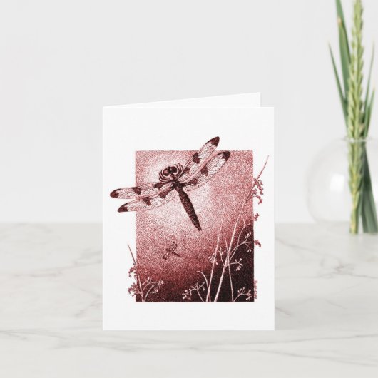 Dragonfly Note Kaart - Bruin (Voorkant)