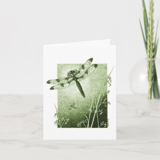 Dragonfly Note Kaart - Sage Green (Voorkant)