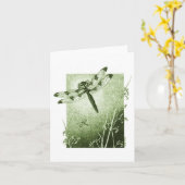 Dragonfly Note Kaart - Sage Green (Gele Bloem)