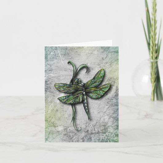 Dragonfly Notecard of Wenskaart Kaart (Voorkant)