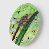 Dragonfly on Aloe Macro Wall Horloge (Angle)