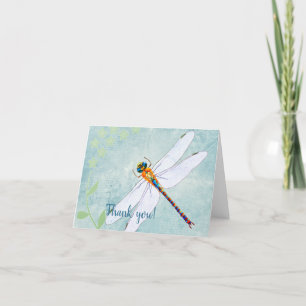 dragonfly op de voorzige Floral achtergrond Bedankkaart