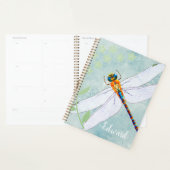 dragonfly op de voorzige Floral achtergrond Planner (Display)