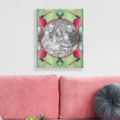 Dragonfly op Dogwood Fruit Creëer Uw eigen foto Canvas Afdruk (Insitu (Woonkamer))