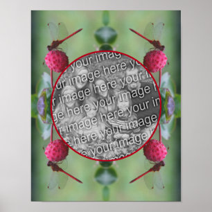 Dragonfly op Dogwood Fruit Creëer Uw eigen foto Poster