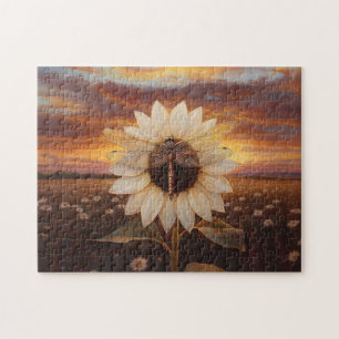 Dragonfly op een bloem bij Dusk Art Legpuzzel