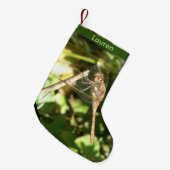 Dragonfly op een Twig Custom Kerstmis Stocking Kleine Kerstsok (Voorkant (Hangend))