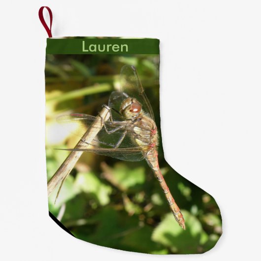 Dragonfly op een Twig Custom Kerstmis Stocking Kleine Kerstsok (Voorkant)