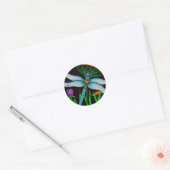 Dragonfly op Rest Ronde Sticker (Envelop)