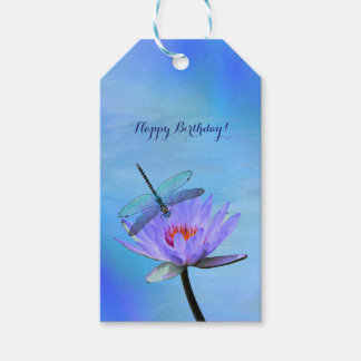 Dragonfly op Water Lily Gift Labels Cadeaulabel
