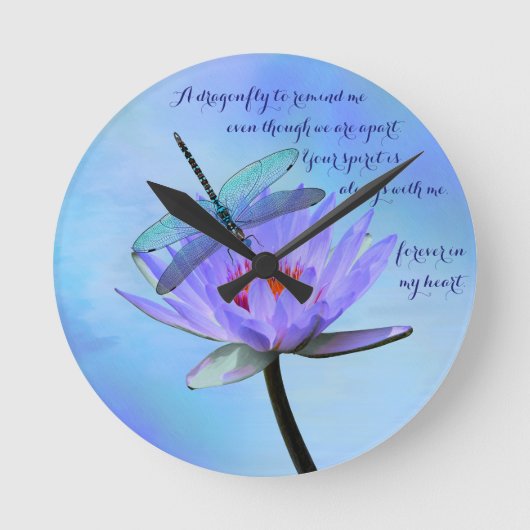 Dragonfly op Water Lily Sentimental Wall Ronde Klok (Voorkant)