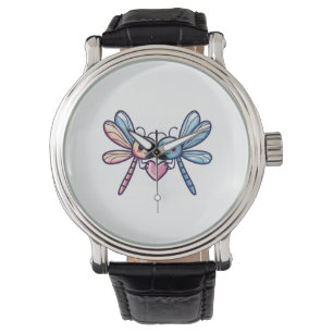 Dragonfly paar in liefde dierlijke Valentijnsdag Horloge