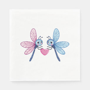 Dragonfly paar liefde paar in liefde servet