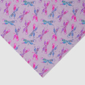  Dragonfly Paars Blue Two Tone Patroon Tissuepapier (Detail)
