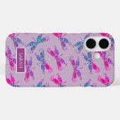 Dragonfly Paarse Blauw Patroon Gepersonaliseerd Case-Mate iPhone Case (Achterkant (horizontaal))