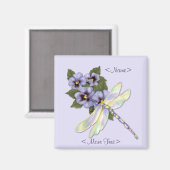 Dragonfly & Pansies - Aanpassen Magneet (Voorkant / Achterkant)