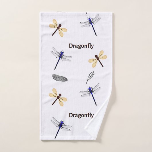 Dragonfly-patroon op wit handdoek (Handdoek)