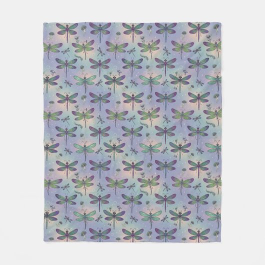 Dragonfly Pattern Fleece Deken (Voorkant)