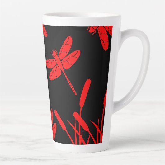 Dragonfly Patterned Decor Latte Mok (Rechts)