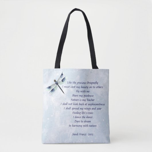 Dragonfly Poem Canvas tas (Voorkant)