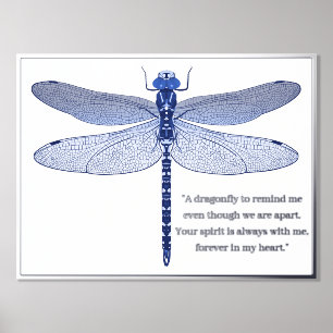 Dragonfly Print met Folie Quote Poster