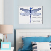Dragonfly Print met Folie Quote Poster (Insitu (Slaapkamer))