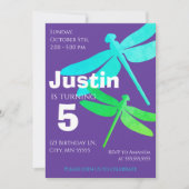Dragonfly Purple Boy 5e Anniversaire Invitation (Devant)
