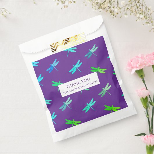 Dragonfly Purple Bright Boy Birthday Bedankzakje (Gezegeld)