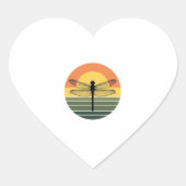 Dragonfly Retro (2) Hart Sticker (Voorkant)