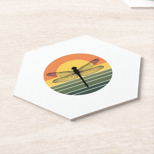 Dragonfly Retro (2) Kartonnen Onderzetters (Schuin)