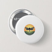 Dragonfly Retro (3) Ronde Button 5,7 Cm (Voorkant /achterkant)