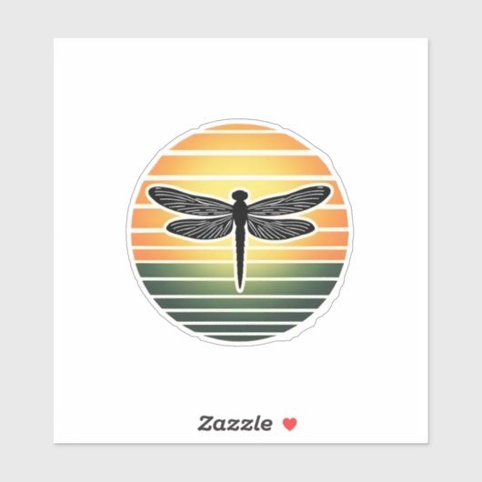 Dragonfly Retro (3) Sticker (Vel)