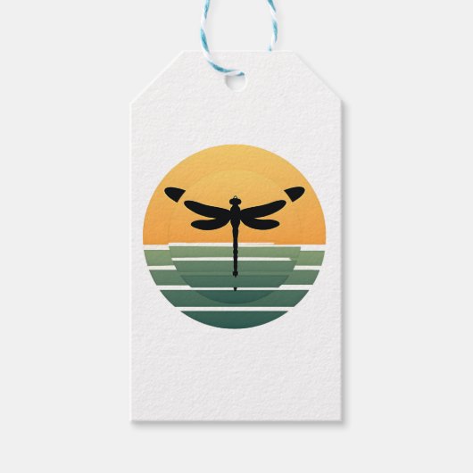 Dragonfly Retro (4) Cadeaulabel (Voorkant)