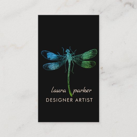 Dragonfly Retro  Succes Tattoo Visitekaartje (Voorkant)