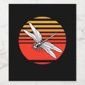 Dragonfly Retro  Wijn Etiket (Enkel label)