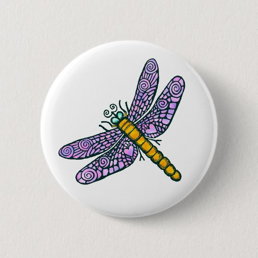 Dragonfly Ronde Button 5,7 Cm (Voorkant)