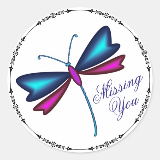 Dragonfly Ronde Sticker (Voorkant)