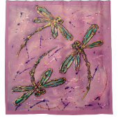 Dragonfly roze Fizz Douchegordijn (Voorkant)