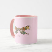 DRAGONFLY ROZE KOFFIE MOK (Voorkant links)