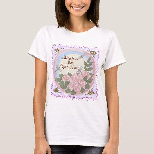 Dragonfly Rozen Moeder T-shirt (Voorkant)