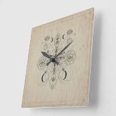 Dragonfly Sacred Geometry Compositie Vierkante Klok (Hoek)