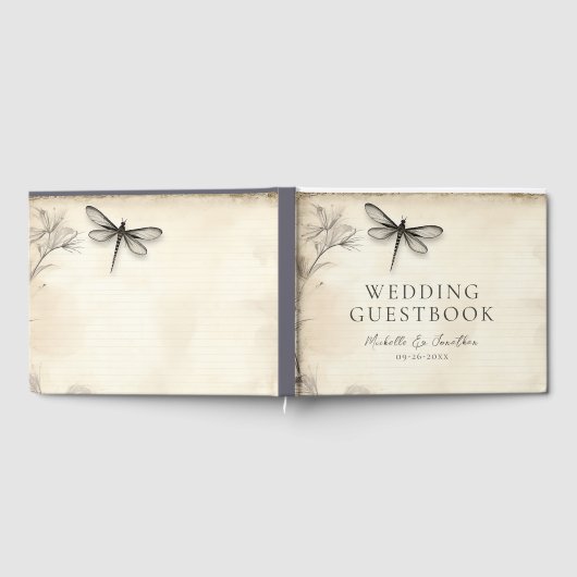 Dragonfly Schets Tijdschrift Bruiloft Gastenboek (Volledig)
