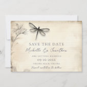 Dragonfly Schets Tijdschrift Bruiloft Save The Date (Voorkant)