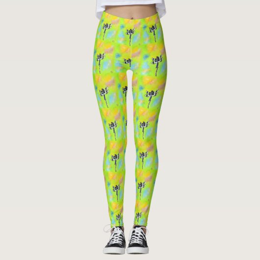 Dragonfly schilderen leggings (Voorkant)
